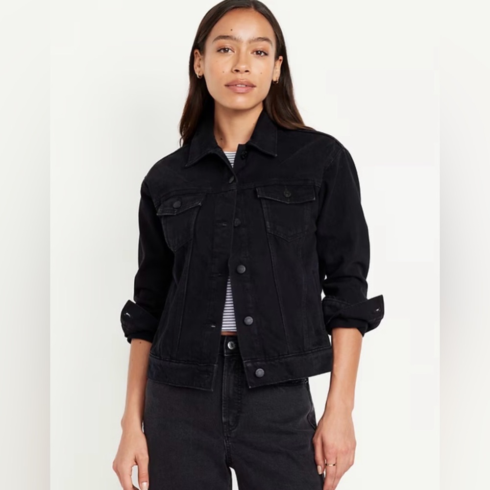 Old Navy Women's Black Jean Jacket
